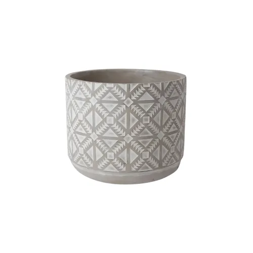 Geometric Pattern Concrete Plant Pot