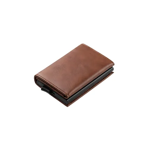 Leather Pop-Up RFID Card Holder Wallet